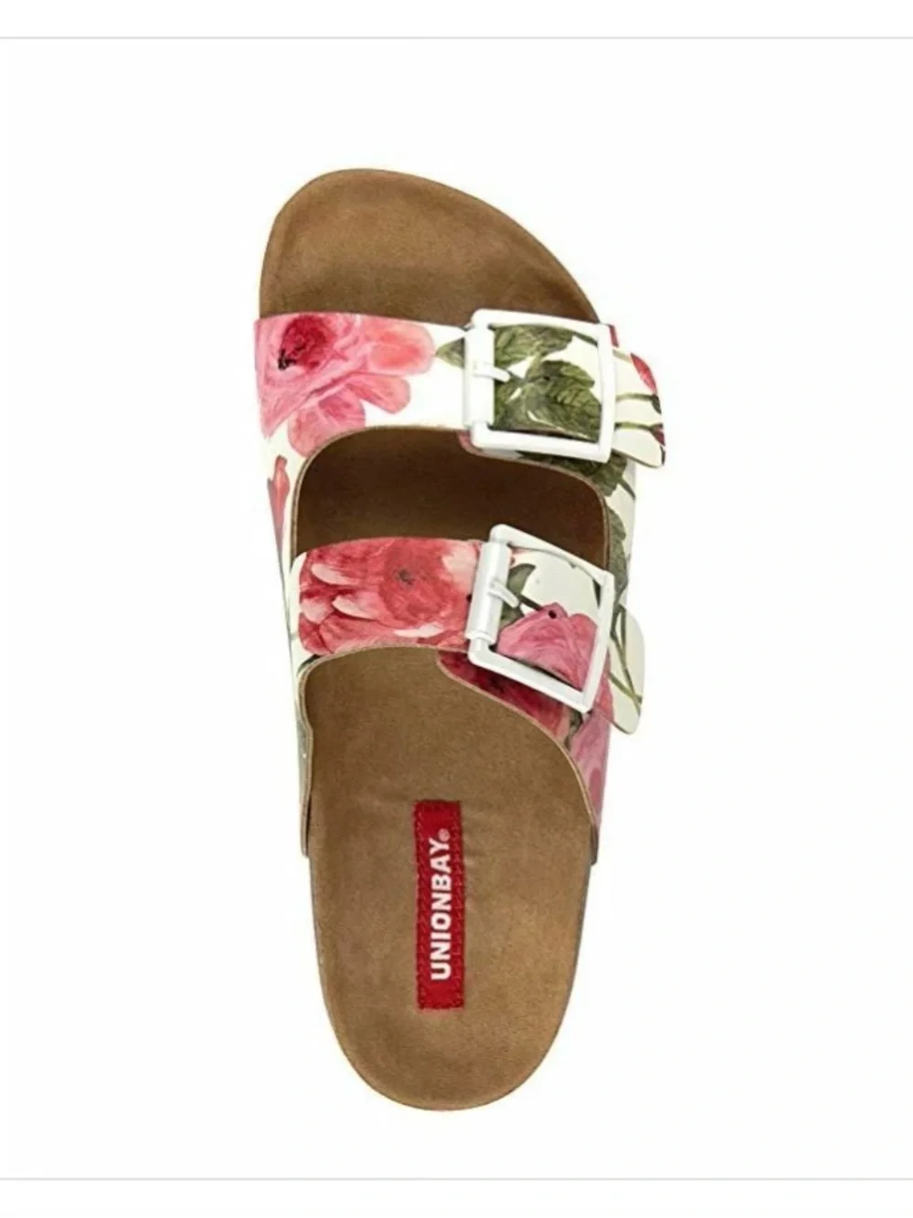 Two Strap Buckled flat slide sandal by Union Bay Melissa